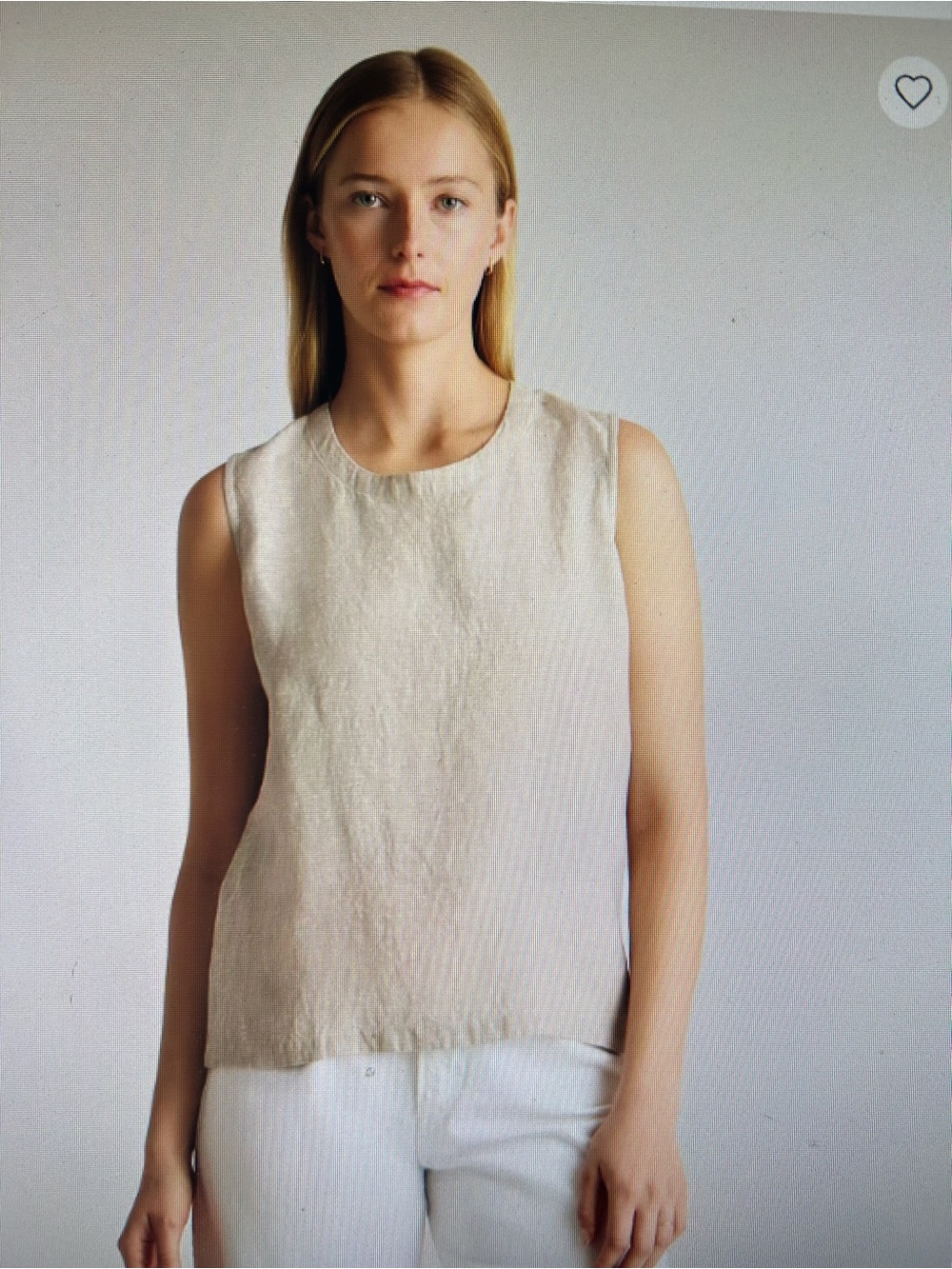 Merona Sleeveless Linen Tank Top - Cream. Size XL. NWTGS
